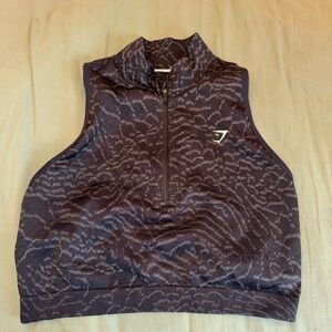 Gymshark Adapt Animal Seamless Crop 1/2 Zip Black